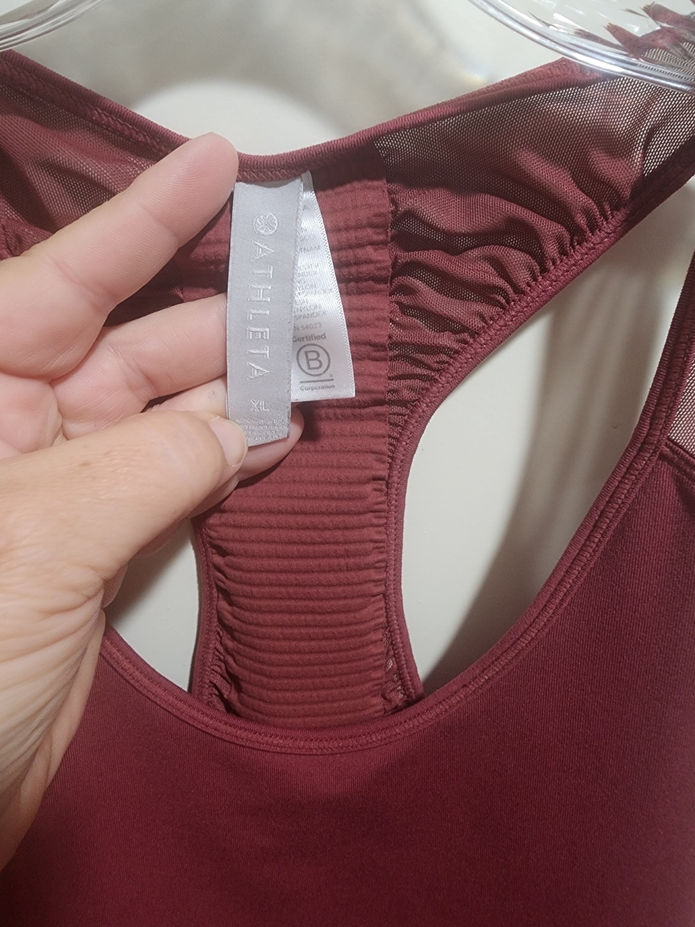 ATHLETA Bakasana Racerback Mesh Tank Maple Red Size XL